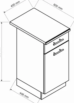 Cucina Marrone Rovere Modulabile un Cassetto, un Ripiano - Urzulei