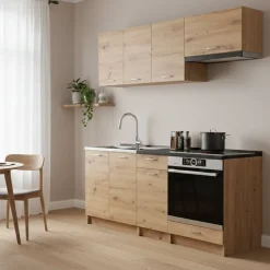Cucina Marrone Rovere Nodi Modulabile un Cassetto, un Ripiano - Urzulei