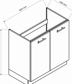 Cucina Nero Antracite Modulabile un Cassetto, un Ripiano - Rostas