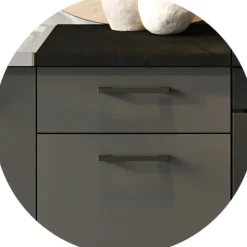 Cucina Nero Antracite un Ripiano Modulabile, un Cassetto - Covor