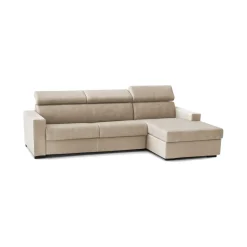 Divano con braccioli beige 260x95x85h cm - Angera