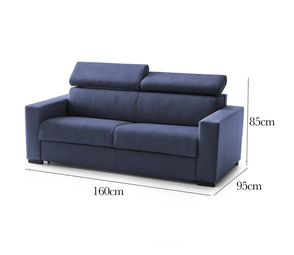 Divano elegante blu 160x95x85h cm - Nukualofa