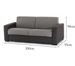 Divano elegante grigio e antracite 200x95x90h cm - Azier