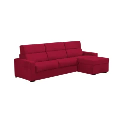 Divano Fisso con Penisola Rosso Sfoderabile Reversibile 280x160 cm, Idrorepellente Multiposizione Made in Italy - Vigonovo