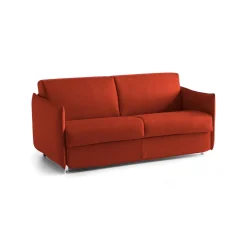 Divano Fisso 2 Posti Arancione Sfoderabile Idrorepellente 180x95x90h cm, Lavabile Made in Italy - Varedo