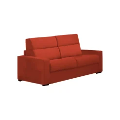 Divano Fisso 3 Posti Arancione Sfoderabile Lavabile 220x95 cm, Braccioli Made in Italy - Ozegna