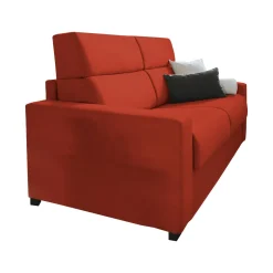 Divano Fisso 3 Posti Arancione Sfoderabile Lavabile 225x95 cm, Braccioli Made in Italy - Cantu