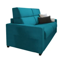 Divano Fisso 2 Posti Azzurro Sfoderabile Idrorepellente 180x95x90h cm, Lavabile Made in Italy - Varedo