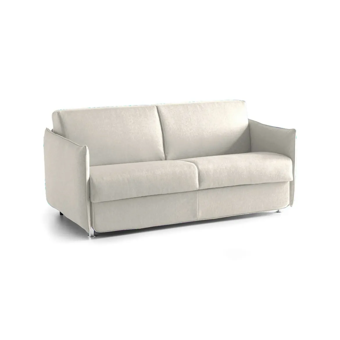Divano Fisso 2 Posti Beige Sfoderabile Idrorepellente 160x95x90h cm, Lavabile Made in Italy - Monleale