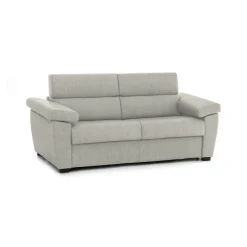 Divano Fisso 3 Posti Beige Sfoderabile Lavabile 225x95 cm, Braccioli Made in Italy - Giffone