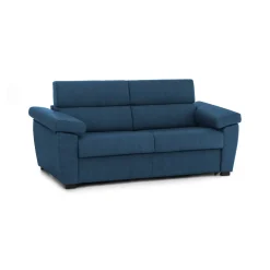 Divano Fisso 3 Posti blu Sfoderabile Lavabile 225x95 cm, Braccioli Made in Italy - Giffone