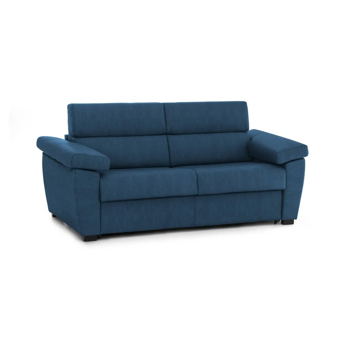 Divano Fisso 3 Posti blu Sfoderabile Lavabile 225x95 cm, Braccioli Made in Italy - Giffone