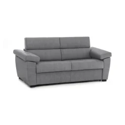 Divano Fisso 2 Posti Grigio Sfoderabile Idrorepellente 185x95x100h cm, Lavabile Made in Italy - Pisogne
