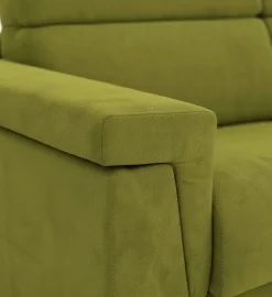 Divano Fisso 2 Posti Verde Sfoderabile Idrorepellente 185x95x100h cm, Lavabile Made in Italy - Lapio