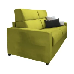 Divano Fisso 3 Posti Verde Sfoderabile Lavabile 220x95 cm, Braccioli Made in Italy - Ozegna