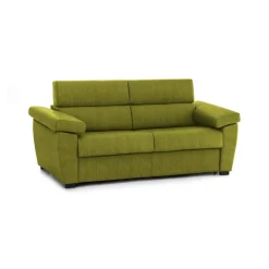 Divano Fisso 3 Posti Verde Sfoderabile Lavabile 225x95 cm, Braccioli Made in Italy - Giffone