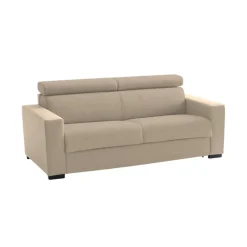 Divano in legno e ferro rivestito in tessuto beige 180x95x85h cm - Kiev