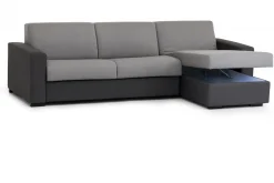 Divano letto angolare grigio e antracite 280x95cm - Aika