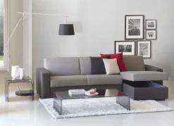 Divano letto angolare grigio e antracite 280x95cm - Aika