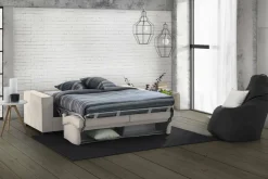 Divano letto apertura girevole tortora 180x95cm - Alisa