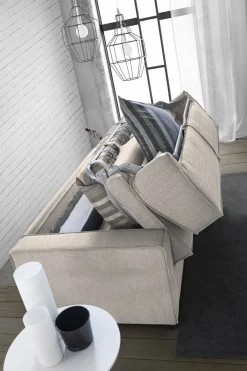 Divano letto apertura girevole tortora 180x95cm - Alisa
