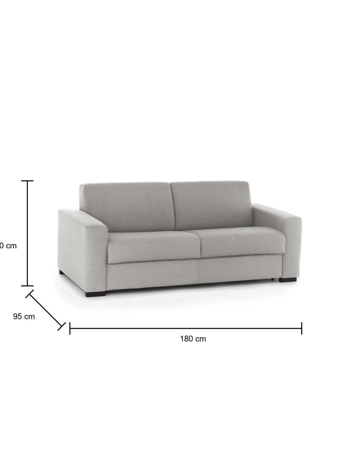 Divano letto classico grigio 180x95cm - Asimi