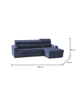 Divano letto compatto blu 260x95cm - Alibella