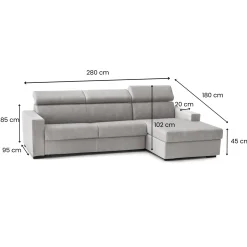Divano letto compatto grigio e antracite 180x95cm - Asimi