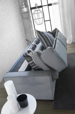Divano letto con materasso grigio 180x95cm - Alisa