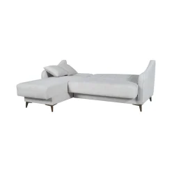 Divano Letto con Penisola Beige Contenitore Cuscini Sfoderabili 210x149 cm, Reclinabile - Pergola