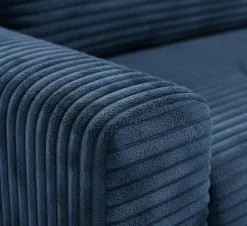 Divano Letto con Penisola blu Contenitore Reversibile 245x185 cm, Reclinabile - Ranco