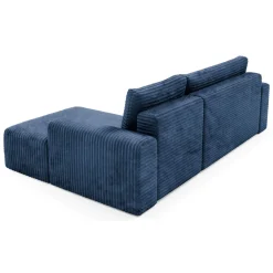 Divano Letto con Penisola blu Contenitore Reversibile 245x185 cm, Reclinabile - Ranco