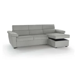 Divano Letto con Penisola Grigio Chiaro Sfoderabile Contenitore 285x160 cm, Idrorepellente Rialzato da Terra Multiposizione Trasformabile in Letto