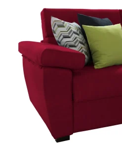 Divano Letto con Penisola Rosso Sfoderabile Contenitore 285x160 cm, Idrorepellente Multiposizione Trasformabile in Letto Made in Italy - Tolle