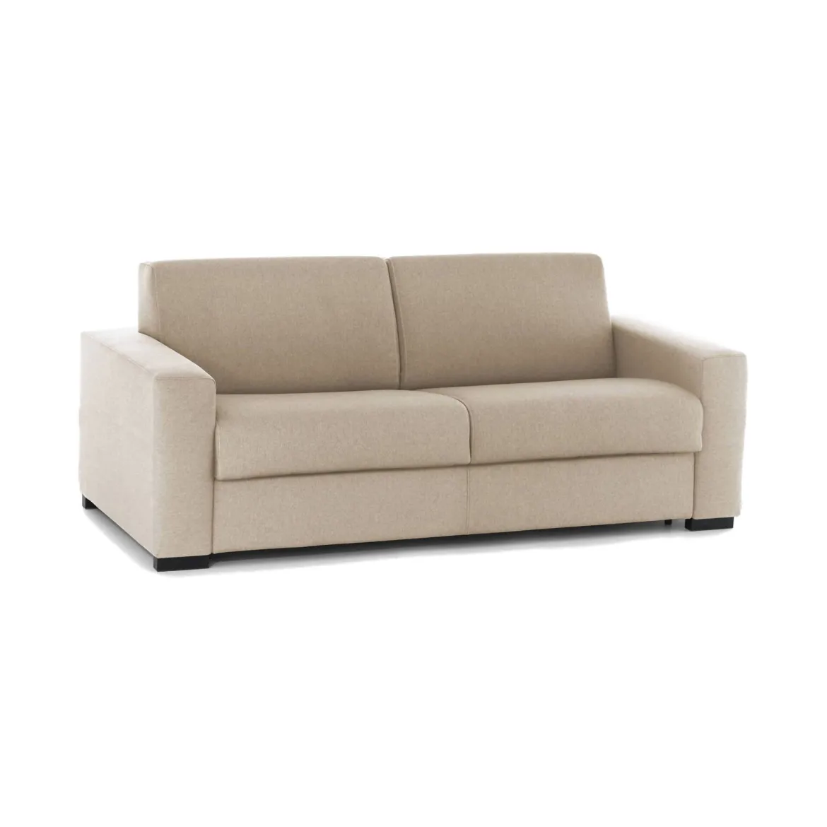 Divano letto imbottito in tessuto beige 200x95cm - Zinnia