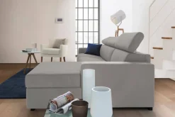 Divano letto in legno massello grigio e antracite 220x95cm - Estia