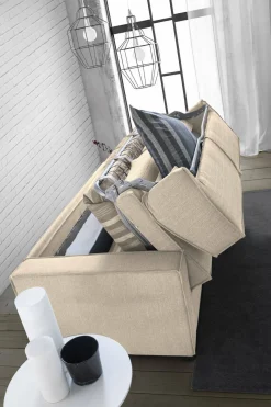 Divano letto matrimoniale beige e grigio 230x96cm - Arix