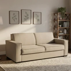 Divano letto matrimoniale tortora 180x95cm - Alano