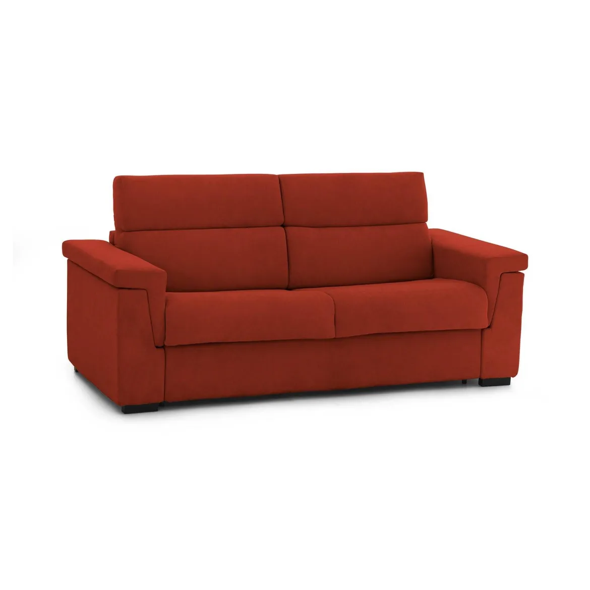 Divano Letto 2 Posti Arancione Sfoderabile Contenitore 185x95 cm, di Apertura a Ribalta Made in Italy - Salorno