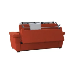 Divano Letto 2 Posti Arancione Sfoderabile Contenitore 185x95 cm, di Apertura a Ribalta Made in Italy - Seui