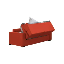 Divano Letto 2 Posti Arancione Sfoderabile Contenitore 200x95 cm, di Apertura a Ribalta Made in Italy - Ecate