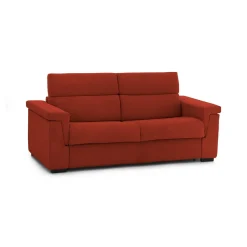 Divano Letto 2 Posti Arancione Sfoderabile Contenitore 205x95 cm, di Apertura a Ribalta Made in Italy - Biscossi