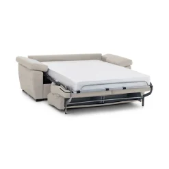 Divano Letto 2 Posti Beige Sfoderabile Contenitore 205x95 cm, di Apertura a Ribalta Made in Italy - Fisciano