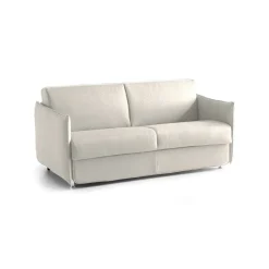 Divano Letto 3 Posti Beige Sfoderabile Contenitore 200x95 cm, Lavabile Made in Italy - Gravere