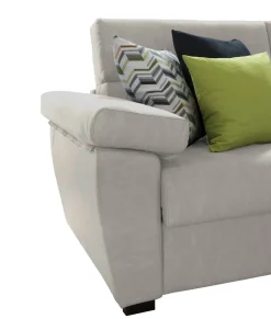 Divano Letto 3 Posti Beige Sfoderabile Contenitore 225x95 cm, Lavabile Made in Italy - Trino