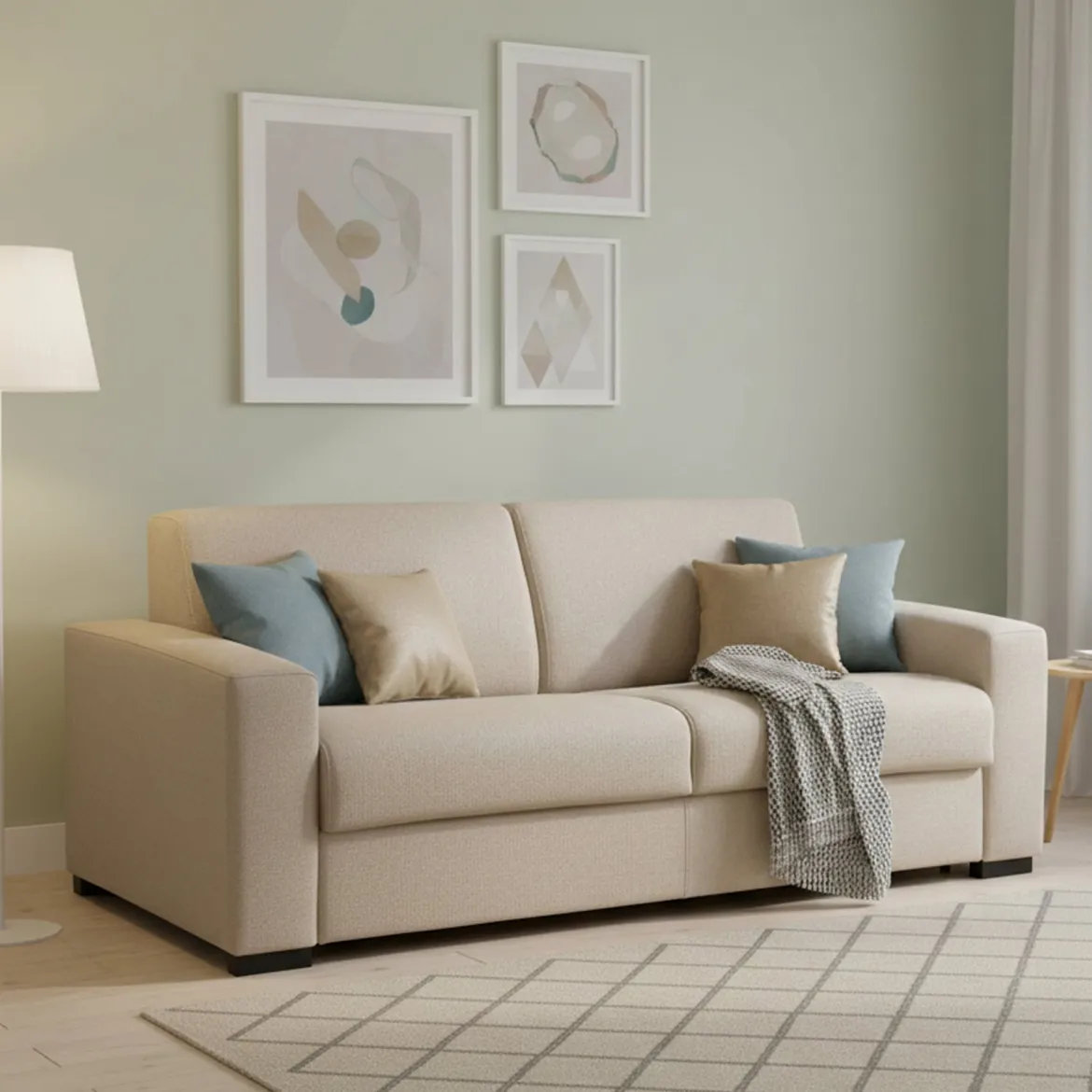 Divano letto 2 posti beige 160x95cm - Alcatraz