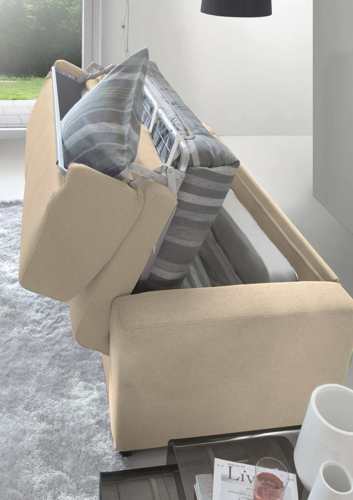 Divano letto 2 posti beige 160x95cm - Alcatraz