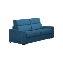 Divano Letto 2 Posti blu Sfoderabile Contenitore 180x95 cm, di Apertura a Ribalta Made in Italy - None