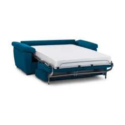 Divano Letto 2 Posti blu Sfoderabile Contenitore 185x95 cm, di Apertura a Ribalta Made in Italy - Seui