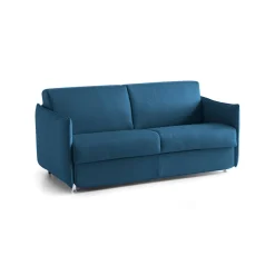 Divano Letto 3 Posti blu Sfoderabile Contenitore 200x95 cm, Lavabile Made in Italy - Cecina